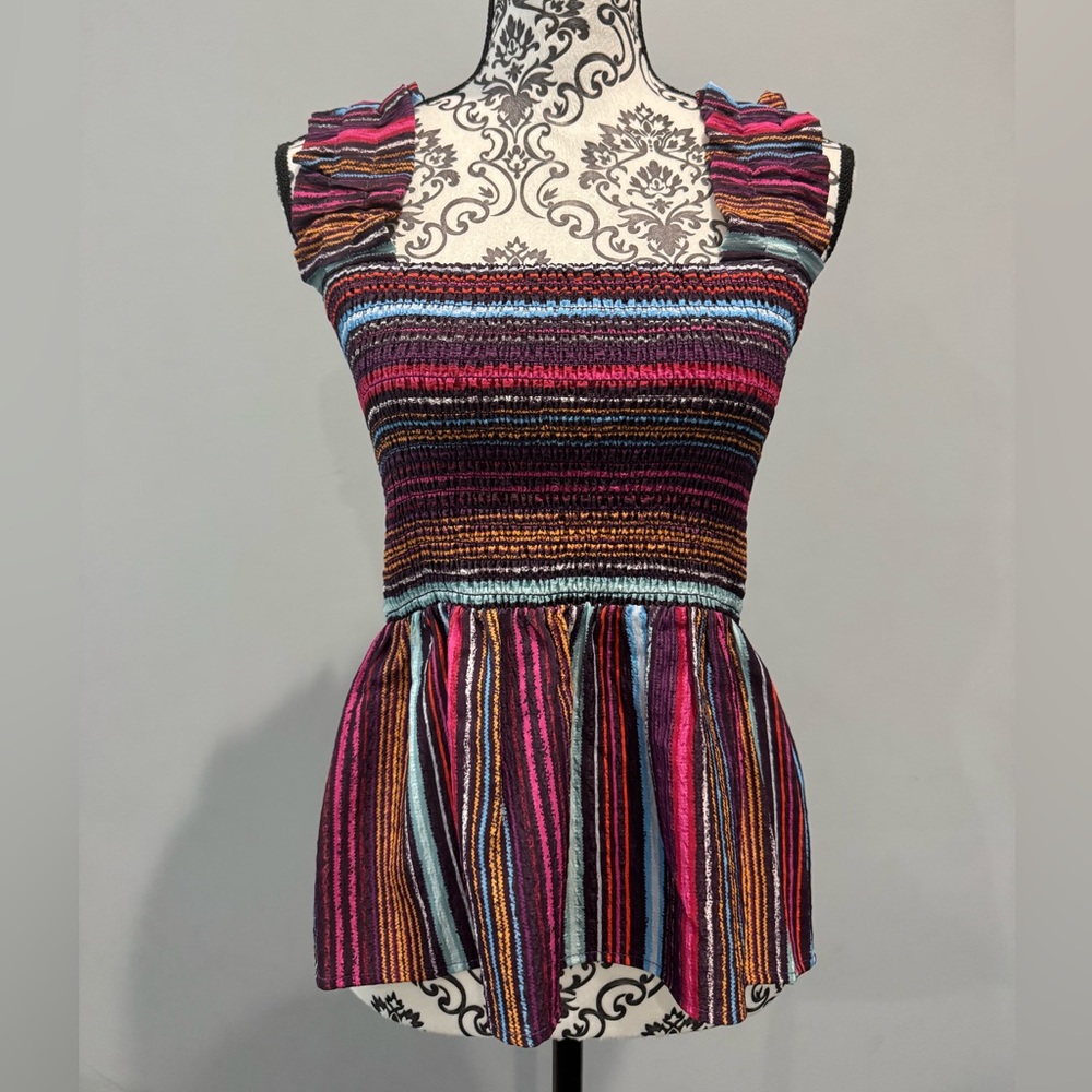 THML Sutton Smocked Striped Tank